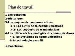 Plan de travail exposé