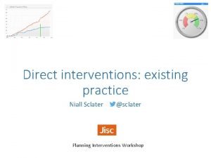Direct interventions existing practice Niall Sclater sclater Planning