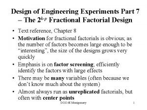 Design of Engineering Experiments Part 7 The 2