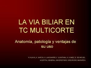 LA VIA BILIAR EN TC MULTICORTE Anatoma patologa