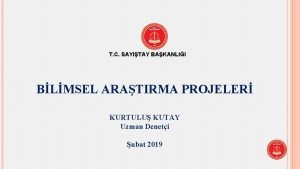 T C SAYITAY BAKANLII BLMSEL ARATIRMA PROJELER KURTULU