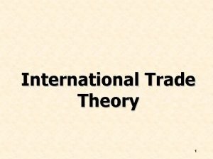New trade theory