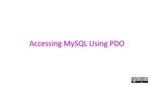 Accessing My SQL Using PDO Application Structure End