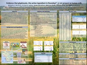 Evidence that glyphosate the active ingredient in Roundup