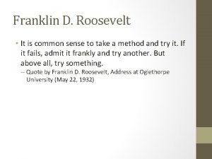 Franklin d roosevelt