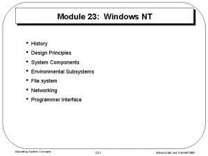 Design principles of windows nt