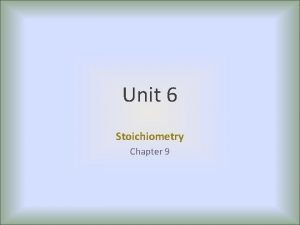Stoichiometry example