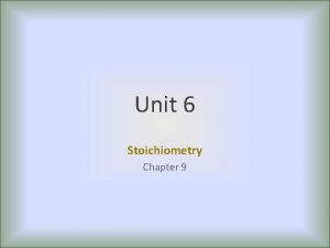 Stoichiometric calculations