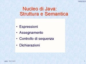 19022021 Nucleo di Java Struttura e Semantica Espressioni