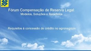 Frum Compensao de Reserva Legal Modelos Solues e