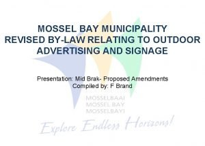 Mossel bay municipality bylaws