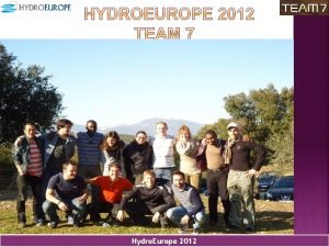 Hydro Europe 2012 Consideration of single weirs Consideration