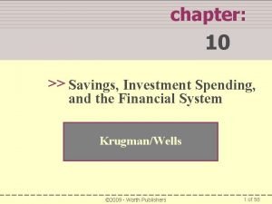 chapter 10 Savings Investment Spending and the Financial