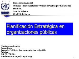 Curso Internacional Polticas Presupuestarias y Gestin Pblica por