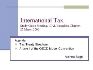 International Tax Study Circle Meeting ICAI Bangalore Chapter