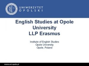 Uniwersytet opolski erasmus