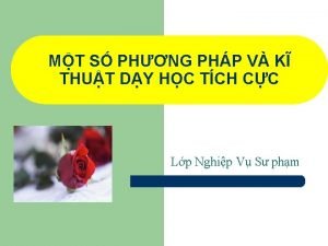 MT S PHNG PHP V K THUT DY