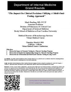 Department of Internal Medicine Grand Rounds The Impact