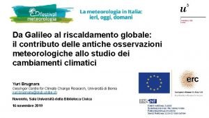 Da Galileo al riscaldamento globale il contributo delle