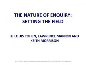 Nature of enquiry