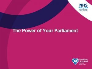 The Power of Your Parliament Gillian Baxendine Head
