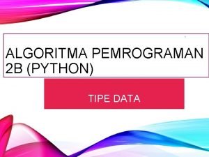 Algoritma dan pemrograman menggunakan python