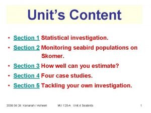 Statistical investigation examples