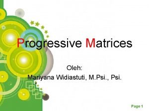 Progressive Matrices Oleh Mariyana Widiastuti M Psi Psi