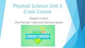 Physical chemistry crash course