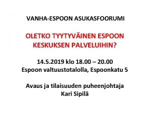 Pohjois espoon asukasfoorumi