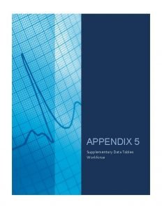 APPENDIX 5 Supplementary Data Tables Workforce TRENDWATCH CHARTBOOK