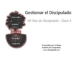 Gestionar el Discipulado Observador 40 Das de Discipulado