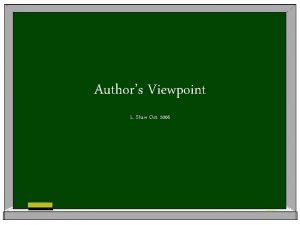 Author's viewpoint