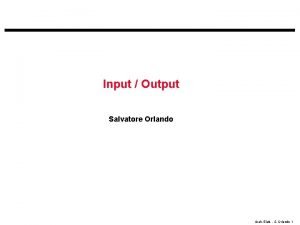 Input Output Salvatore Orlando Arch Elab S Orlando