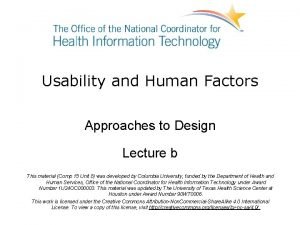 Usability and Human Factors Approaches to Design Lecture