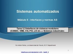 Sistemas automatizados Mdulo 5 Interfaces y normas S