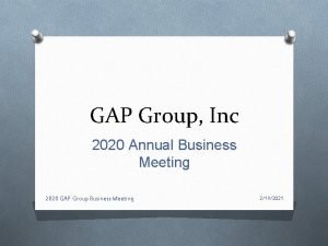 GAP Group Inc 2020 Annual Business Meeting 2020