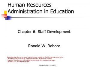 Human Resources Administration in Education Chapter 6 Staff