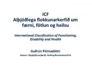 Icf flokkunarkerfið