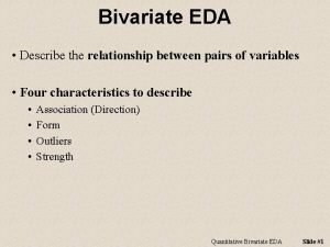 Bivariate eda Bivariate eda