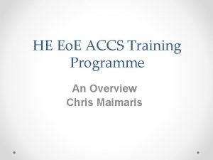 Accs training pathway
