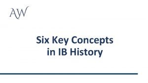 Key concepts of history