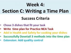 How to write time plan