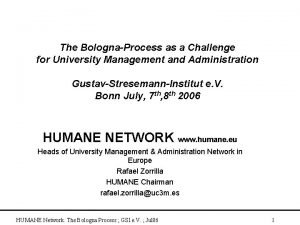 The BolognaProcess as a Challenge for University Management