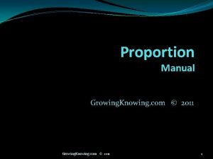 Proportion Manual Growing Knowing com 2011 1 Sample