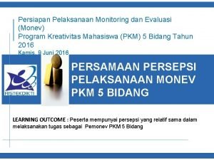 Persiapan Pelaksanaan Monitoring dan Evaluasi Monev Program Kreativitas