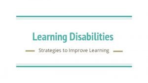 Definition of learning disability