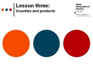 Lesson three Counties and products The Counties of