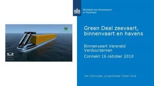 Green deal zeevaart binnenvaart en havens