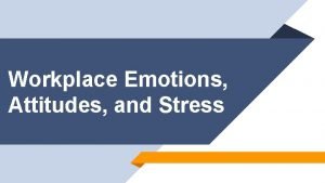 Workplace Emotions Attitudes and Stress Learning Objectives Set